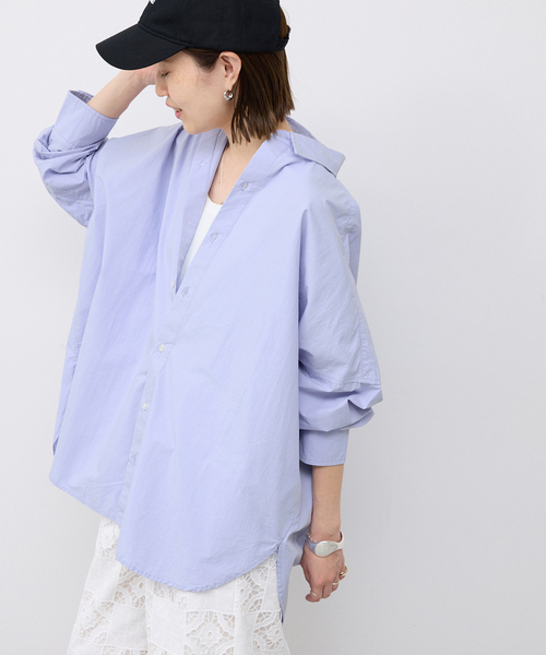 SLOBE IENA(スローブイエナ)の「《WEB限定/追加》オーバーサイズシャツ(シャツ/ブラウス・レディース・ピンク系その他/スカイブルー/ホワイト・FREE)」の15枚目の写真