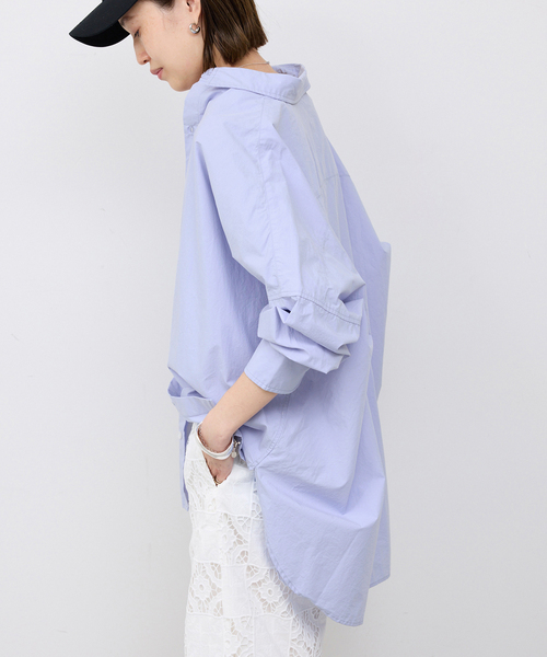 SLOBE IENA(スローブイエナ)の「《WEB限定/追加》オーバーサイズシャツ(シャツ/ブラウス・レディース・ピンク系その他/スカイブルー/ホワイト・FREE)」の16枚目の写真