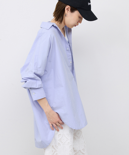 SLOBE IENA(スローブイエナ)の「《WEB限定/追加》オーバーサイズシャツ(シャツ/ブラウス・レディース・ピンク系その他/スカイブルー/ホワイト・FREE)」の17枚目の写真