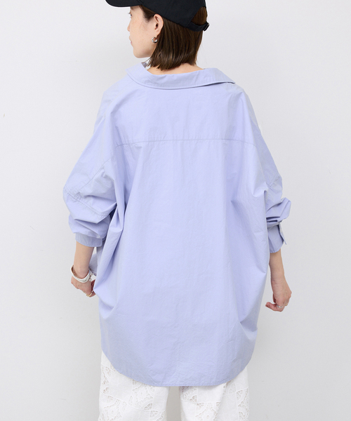 SLOBE IENA(スローブイエナ)の「《WEB限定/追加》オーバーサイズシャツ(シャツ/ブラウス・レディース・ピンク系その他/スカイブルー/ホワイト・FREE)」の19枚目の写真