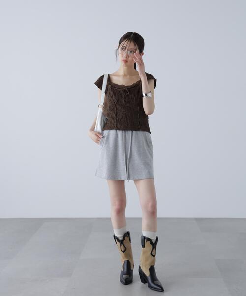 FREE'S MART（フリーズマート）の「◆レーストリムカットジャガードカットソー（Tシャツ/カットソー・レディース・ブラウン/ホワイト/レッド・FREE）」の8枚目の写真