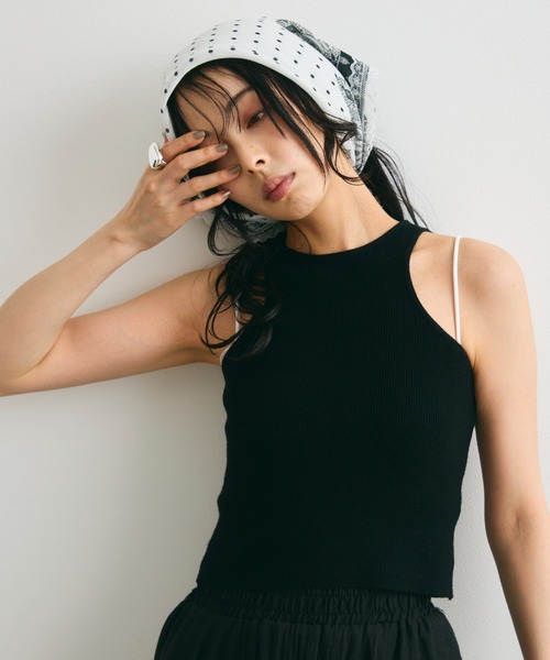 Trish(トリッシュ)の「アメスリニット(タンクトップ・レディース・ホワイト/ブラック・FREE)」の3枚目の写真