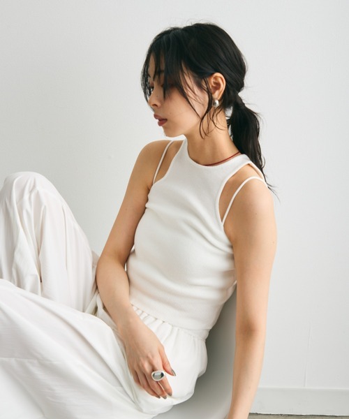 Trish(トリッシュ)の「アメスリニット(タンクトップ・レディース・ホワイト/ブラック・FREE)」の20枚目の写真
