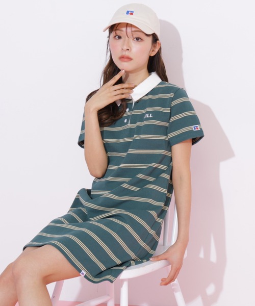 JILL by JILL STUART（ジルバイジルスチュアート）の「Russell Athletic別注ラガーワンピース（ワンピース・レディース・ピンク系その他/ネイビー/グリーン系その他・FREE）」の11枚目の写真