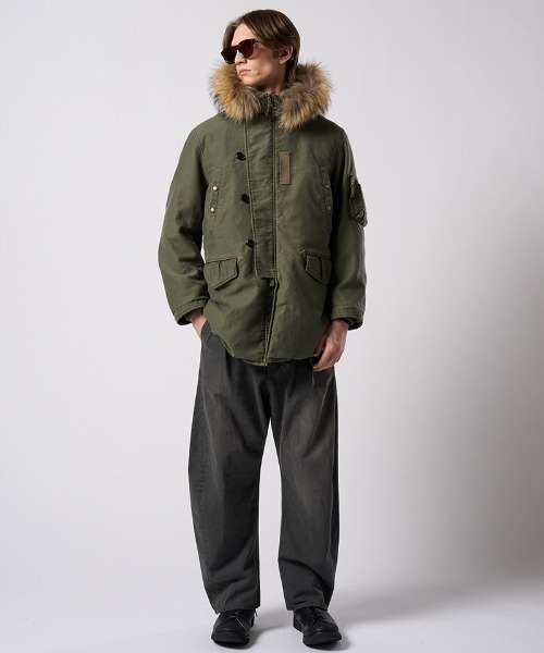 wjk(ダヴルジェイケイ)の「mj11521- heavy moleskin N-3B フライトジャケット(1879 co32j)(ミリタリージャケット・メンズ・カーキオリーブ/ブラック・S/M/L/XL)」の20枚目の写真