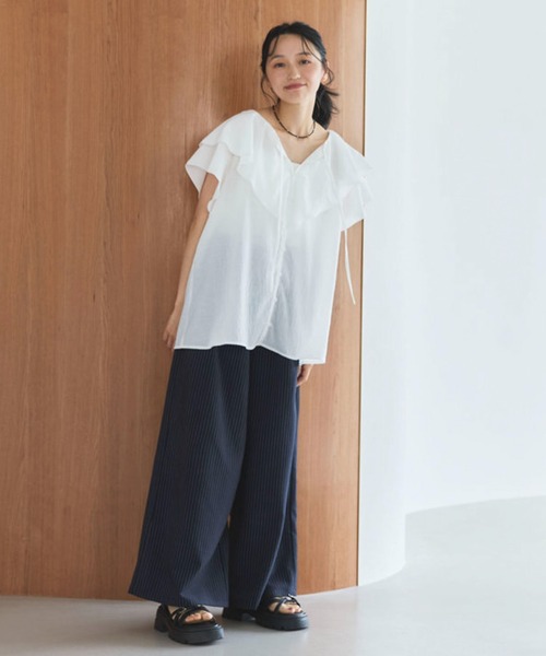 Liora by archives(リオラバイアルシーヴ)の「ストライプイージーパンツ(その他パンツ・レディース・チャコールグレー/ベージュ/ネイビー・SMALL/MEDIUM/LARGE/P/S)」の18枚目の写真