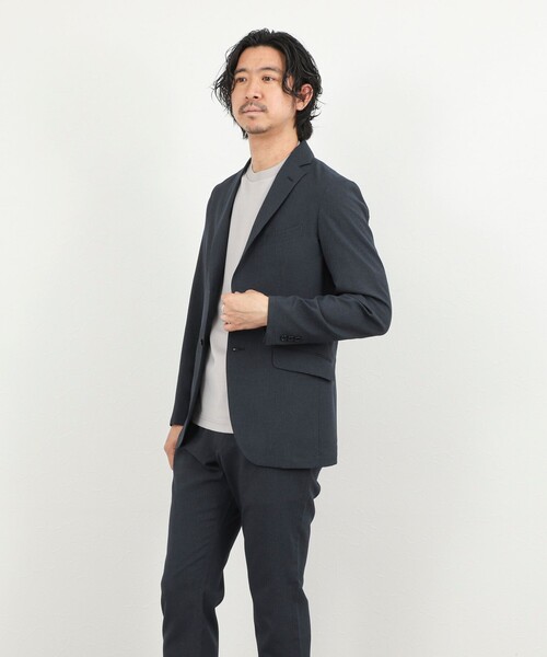 NOLLEY’S（ノーリーズ）の「《ビジカジ/セットアップ対応》TRABEST サッカーテーラードジャケット 26SS（テーラードジャケット・メンズ・ダークネイビー/チャコールグレー/ブルー系その他・S/M/L/XL）」の9枚目の写真