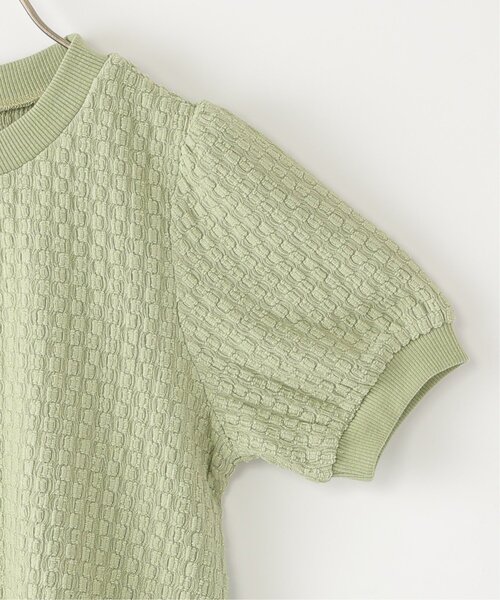ikka(イッカ)の「【親子コーデ】 ジャカードパフ袖プルオーバー (120cm~160cm)(Tシャツ/カットソー・キッズ・オフホワイト/ライトグリーン・130/140/150/120/160)」の15枚目の写真