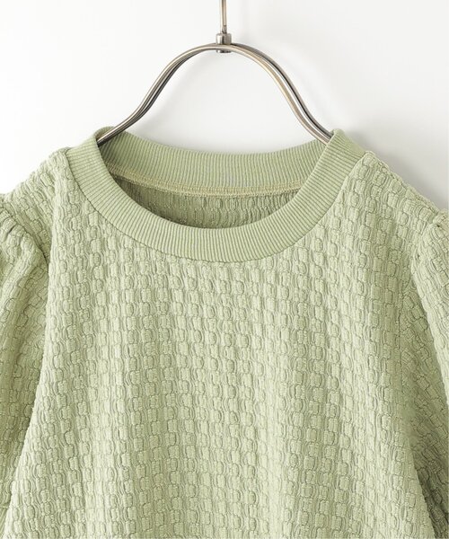 ikka(イッカ)の「【親子コーデ】 ジャカードパフ袖プルオーバー (120cm~160cm)(Tシャツ/カットソー・キッズ・オフホワイト/ライトグリーン・130/140/150/120/160)」の13枚目の写真