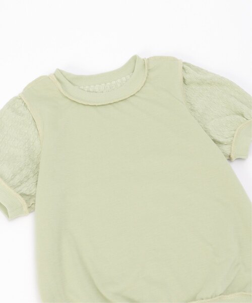ikka(イッカ)の「【親子コーデ】 ジャカードパフ袖プルオーバー (120cm~160cm)(Tシャツ/カットソー・キッズ・オフホワイト/ライトグリーン・130/140/150/120/160)」の11枚目の写真