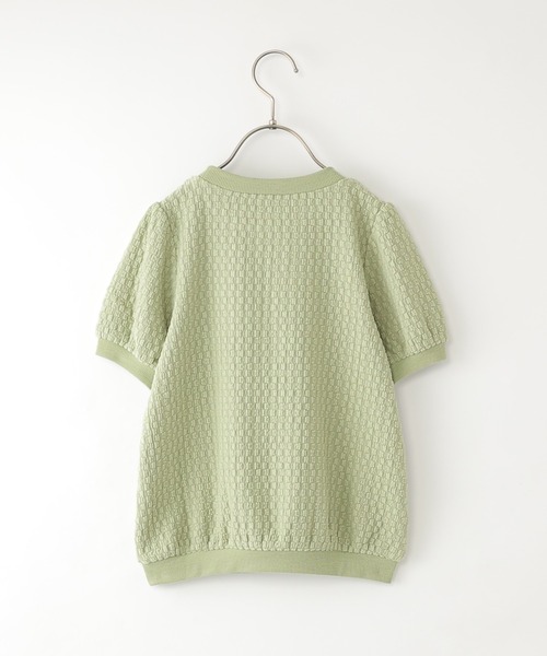 ikka(イッカ)の「【親子コーデ】 ジャカードパフ袖プルオーバー (120cm~160cm)(Tシャツ/カットソー・キッズ・オフホワイト/ライトグリーン・130/140/150/120/160)」の22枚目の写真