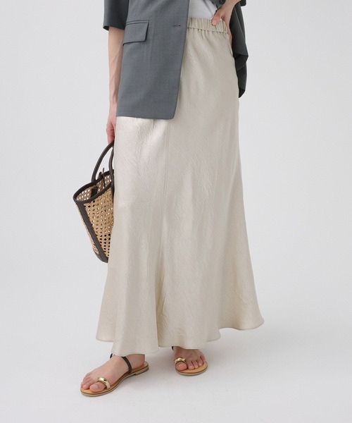 BABYLONE(バビロン)の「ヴィンテージサテンスカート(スカート・レディース・ベージュ/ダークブラウン・36inch/38inch)」の2枚目の写真