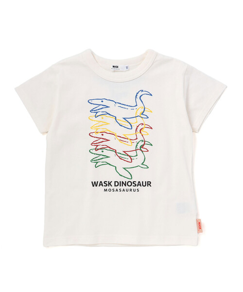 WASK(ワスク)の「【速乾】カラフル恐竜プリントTシャツ(Tシャツ/カットソー・キッズ・ホワイト/レッド・140cm/130cm/120cm)」の6枚目の写真