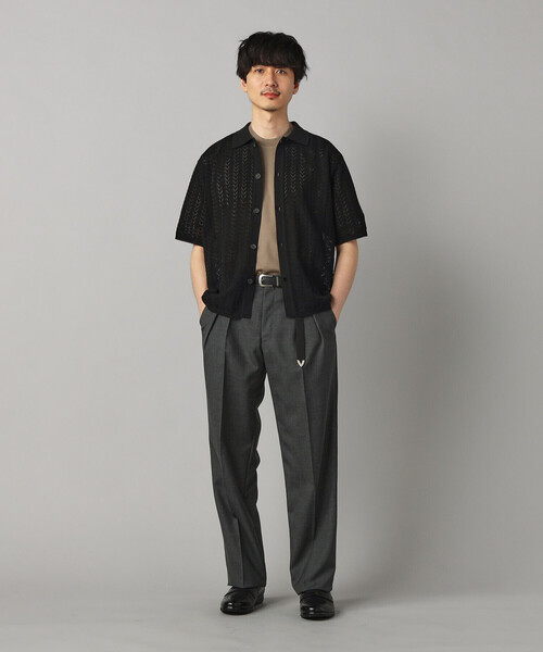 COMME CA MEN（コムサメン）の「メッシュ半袖 ニットシャツ（ニット/セーター・メンズ・ベージュ/ブルー/ブラック・L/M）」の4枚目の写真