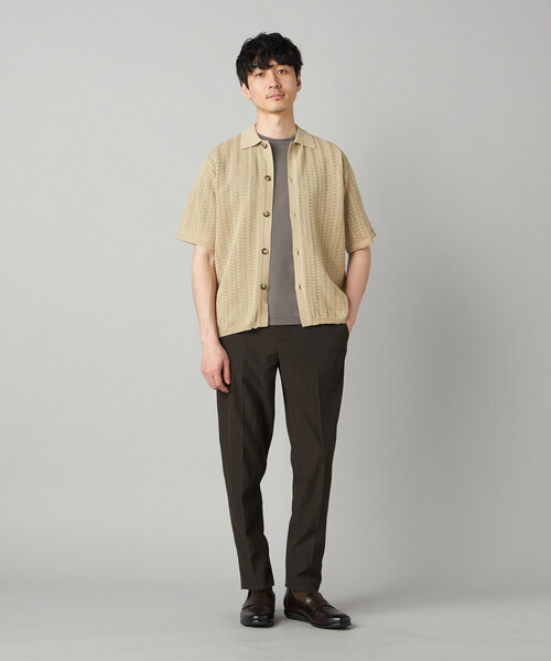 COMME CA MEN（コムサメン）の「メッシュ半袖 ニットシャツ（ニット/セーター・メンズ・ベージュ/ブルー/ブラック・L/M）」の7枚目の写真