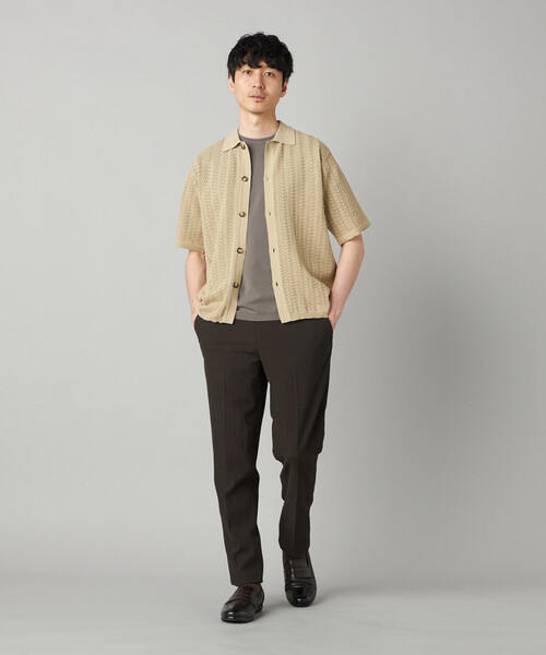 COMME CA MEN（コムサメン）の「メッシュ半袖 ニットシャツ（ニット/セーター・メンズ・ベージュ/ブルー/ブラック・L/M）」の8枚目の写真