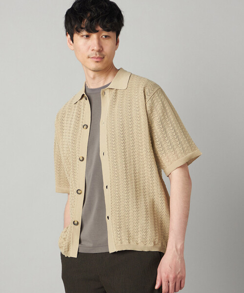 COMME CA MEN（コムサメン）の「メッシュ半袖 ニットシャツ（ニット/セーター・メンズ・ベージュ/ブルー/ブラック・L/M）」の10枚目の写真