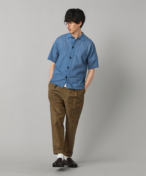 COMME CA MEN（コムサメン）の「メッシュ半袖 ニットシャツ（ニット/セーター・メンズ・ベージュ/ブルー/ブラック・L/M）」の11枚目の写真