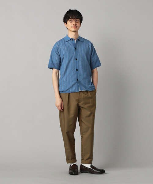 COMME CA MEN（コムサメン）の「メッシュ半袖 ニットシャツ（ニット/セーター・メンズ・ベージュ/ブルー/ブラック・L/M）」の12枚目の写真