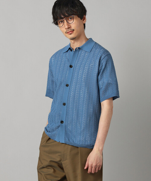 COMME CA MEN（コムサメン）の「メッシュ半袖 ニットシャツ（ニット/セーター・メンズ・ベージュ/ブルー/ブラック・L/M）」の14枚目の写真