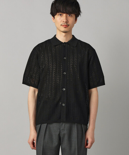 COMME CA MEN（コムサメン）の「メッシュ半袖 ニットシャツ（ニット/セーター・メンズ・ベージュ/ブルー/ブラック・L/M）」の15枚目の写真