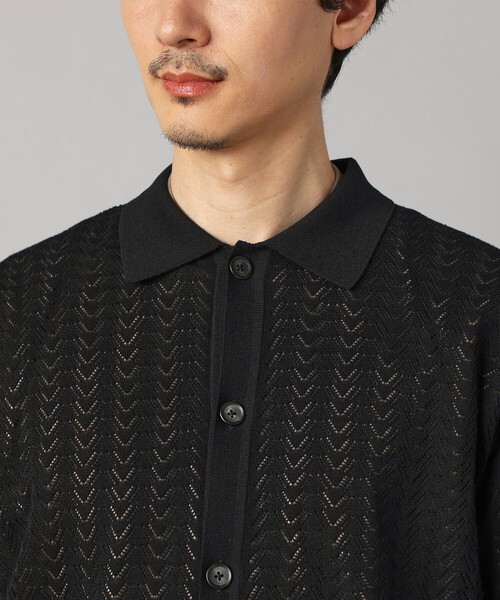 COMME CA MEN（コムサメン）の「メッシュ半袖 ニットシャツ（ニット/セーター・メンズ・ベージュ/ブルー/ブラック・L/M）」の18枚目の写真