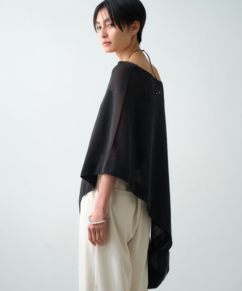 LOUNGEDRESS（ラウンジドレス）の「【JAPAN MADE】アシメニットポンチョ（ポンチョ・レディース・ブラック/ブラウン・FREE）」の9枚目の写真
