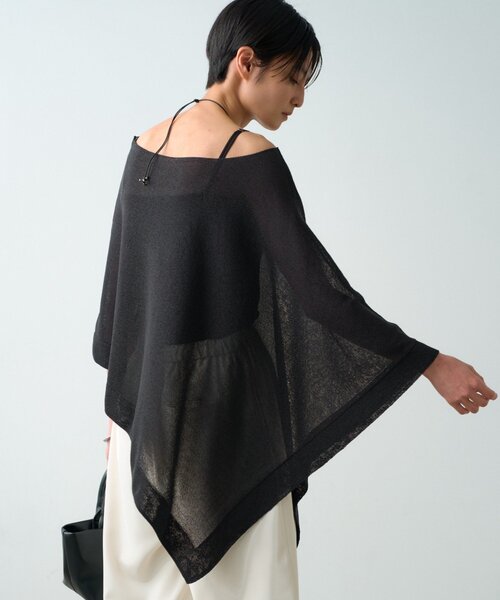 LOUNGEDRESS（ラウンジドレス）の「【JAPAN MADE】アシメニットポンチョ（ポンチョ・レディース・ブラック/ブラウン・FREE）」の10枚目の写真