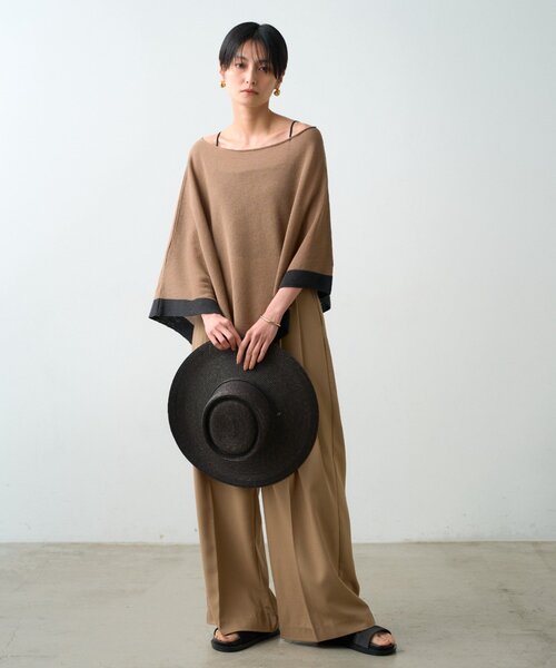 LOUNGEDRESS（ラウンジドレス）の「【JAPAN MADE】アシメニットポンチョ（ポンチョ・レディース・ブラック/ブラウン・FREE）」の13枚目の写真