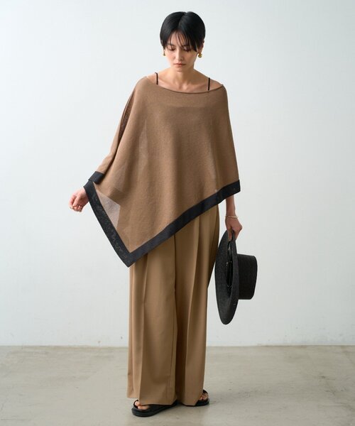 LOUNGEDRESS（ラウンジドレス）の「【JAPAN MADE】アシメニットポンチョ（ポンチョ・レディース・ブラック/ブラウン・FREE）」の14枚目の写真