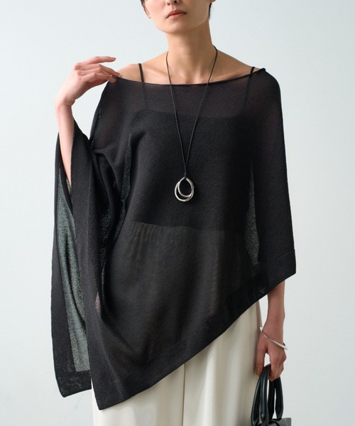 JAPAN MADE】アシメニットポンチョ（ポンチョ）｜LOUNGEDRESS