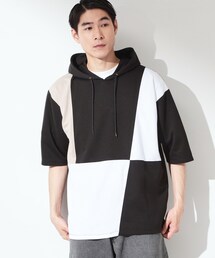 THE SHOP TK | ブロッキング半袖パーカ 【洗濯機OK】(パーカー)