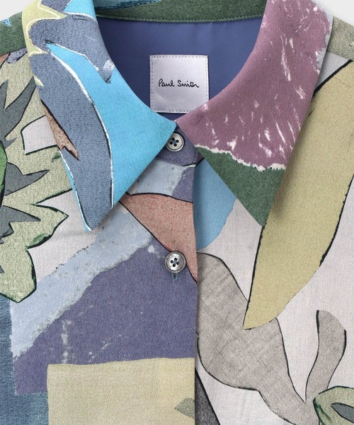 Paul Smith(ポールスミス)の「ウィメンズ "River Collage" プリント 半袖 シャツ / 165057 347B(シャツ/ブラウス・レディース・グレイッシュブルー・40)」の2枚目の写真
