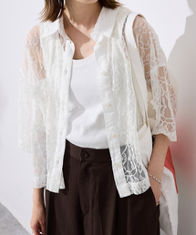 The Bagmati（ザバグマティ）の「BAGMATI/バグマティ レースシャツ 【手洗い可能】（シャツ/ブラウス）」