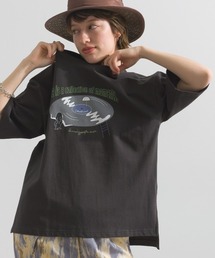 ドライタッチ 天竺 レコード プリント 5分袖 Tシャツ