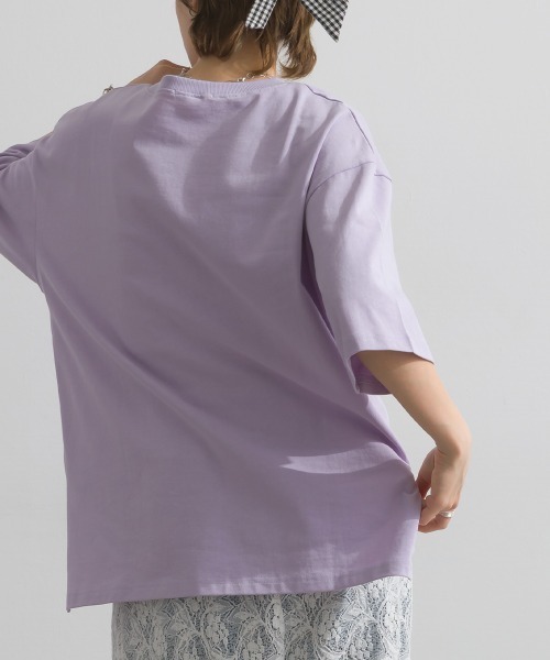 le colis(ルコリ)の「ドライタッチ 天竺 レコード プリント 5分袖 Tシャツ(Tシャツ/カットソー・レディース・ブラック/オフホワイト/ラベンダー/ライトイエロー・FREE)」の17枚目の写真