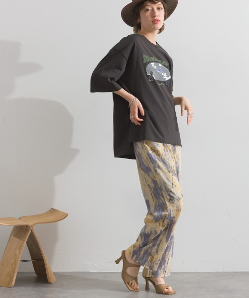 le colis(ルコリ)の「ドライタッチ 天竺 レコード プリント 5分袖 Tシャツ(Tシャツ/カットソー・レディース・ブラック/オフホワイト/ラベンダー/ライトイエロー・FREE)」の21枚目の写真
