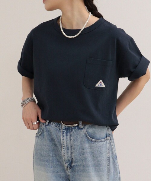 fredy emue(フレディエミュ)の「【GEVACO/ゲバコ】ベーシックオープンエンド天竺Tシャツ(Tシャツ/カットソー・レディース・ネイビー/ミント/オフホワイト・38)」の3枚目の写真