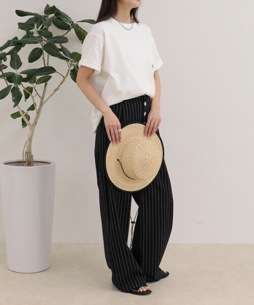 fredy emue(フレディエミュ)の「【GEVACO/ゲバコ】ベーシックオープンエンド天竺Tシャツ(Tシャツ/カットソー・レディース・ネイビー/ミント/オフホワイト・38)」の5枚目の写真
