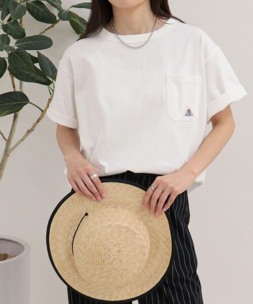fredy emue(フレディエミュ)の「【GEVACO/ゲバコ】ベーシックオープンエンド天竺Tシャツ(Tシャツ/カットソー・レディース・ネイビー/ミント/オフホワイト・38)」の8枚目の写真