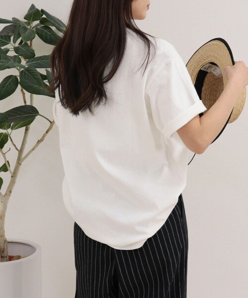 fredy emue(フレディエミュ)の「【GEVACO/ゲバコ】ベーシックオープンエンド天竺Tシャツ(Tシャツ/カットソー・レディース・ネイビー/ミント/オフホワイト・38)」の10枚目の写真