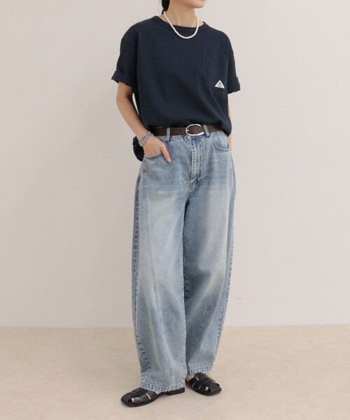 fredy emue(フレディエミュ)の「【GEVACO/ゲバコ】ベーシックオープンエンド天竺Tシャツ(Tシャツ/カットソー・レディース・ネイビー/ミント/オフホワイト・38)」の20枚目の写真