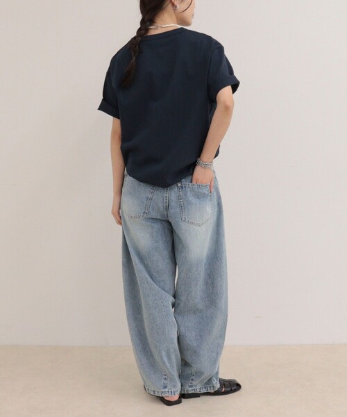 fredy emue(フレディエミュ)の「【GEVACO/ゲバコ】ベーシックオープンエンド天竺Tシャツ(Tシャツ/カットソー・レディース・ネイビー/ミント/オフホワイト・38)」の22枚目の写真
