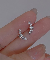 YU-KA:カーブラインビジューピアス Curved Line Bijou Earrings