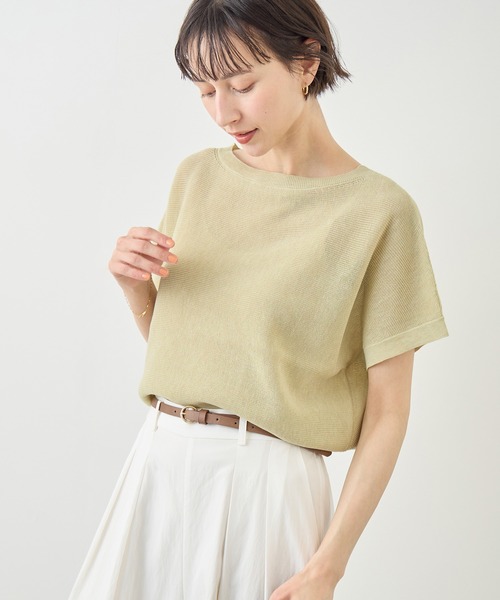 ROPE' PICNIC(ロペピクニック)の「MIXヤーン片畦ドルマンニットプルオーバー(ニット/セーター・レディース・ピンク系その他/ブラック/クリーム/ブルー/オフホワイト・FREE)」の9枚目の写真