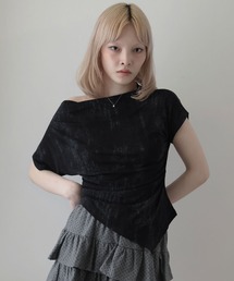 ドレープネックアシメデザインカットソー