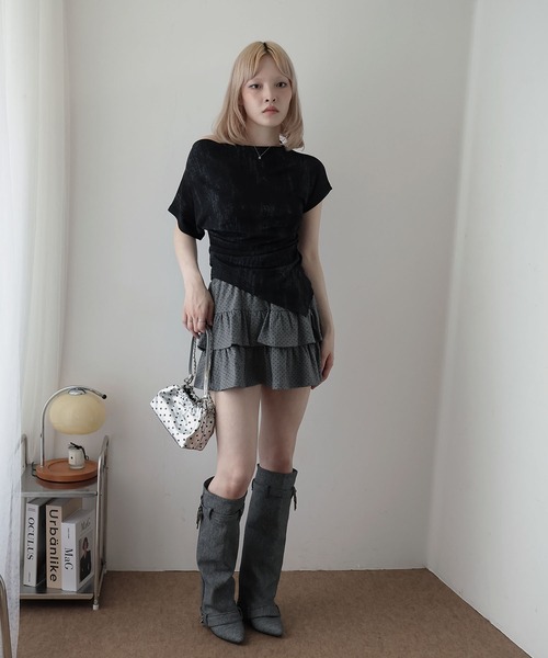 Ulysses（ユリシス）の「ドレープネックアシメデザインカットソー（Tシャツ/カットソー・レディース・ブラック/ホワイト/グレー・F）」の20枚目の写真