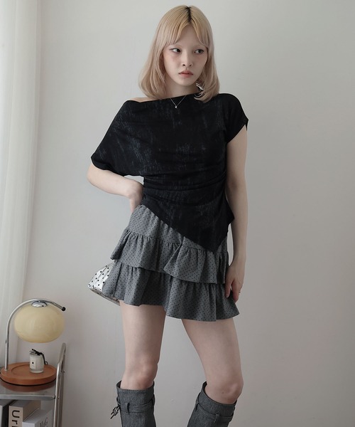 Ulysses（ユリシス）の「ドレープネックアシメデザインカットソー（Tシャツ/カットソー・レディース・ブラック/ホワイト/グレー・F）」の22枚目の写真
