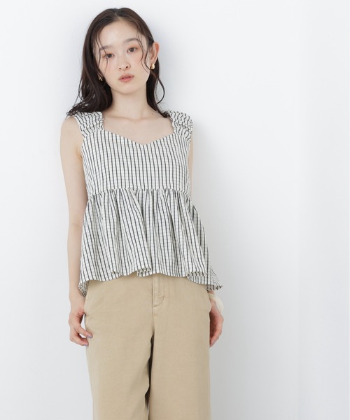 N.(N. Natural Beauty Basic)(エヌエヌナチュラルビューティーベーシック)の「【セットアップ可能】チェック SETUP ブラウス(シャツ/ブラウス・レディース・ホワイト系その他/ブラック系その他2・フリ-)」の1枚目の写真