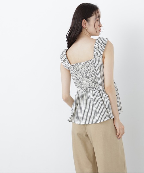 N.(N. Natural Beauty Basic)(エヌエヌナチュラルビューティーベーシック)の「【セットアップ可能】チェック SETUP ブラウス(シャツ/ブラウス・レディース・ホワイト系その他/ブラック系その他2・フリ-)」の6枚目の写真